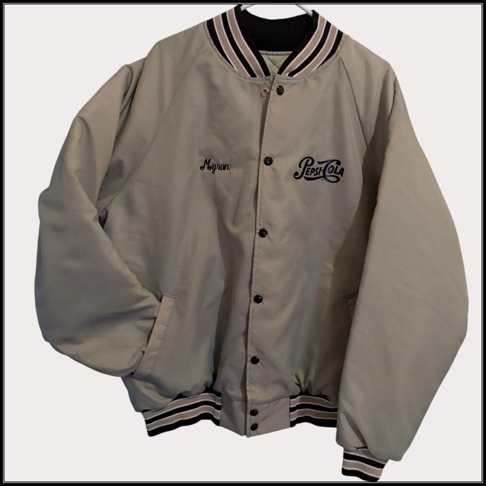 Vintage PEPSI COLA Quilted Bomber Jacket Idaho 
Falls Team Sport XL Baggy